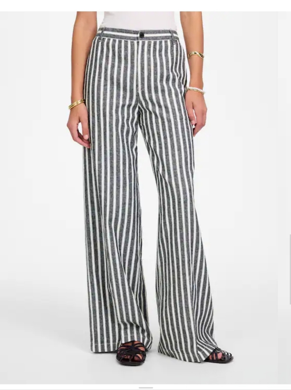 Madewell The Zoe Relaxed Wide Leg Pant - Blue & White Stripe